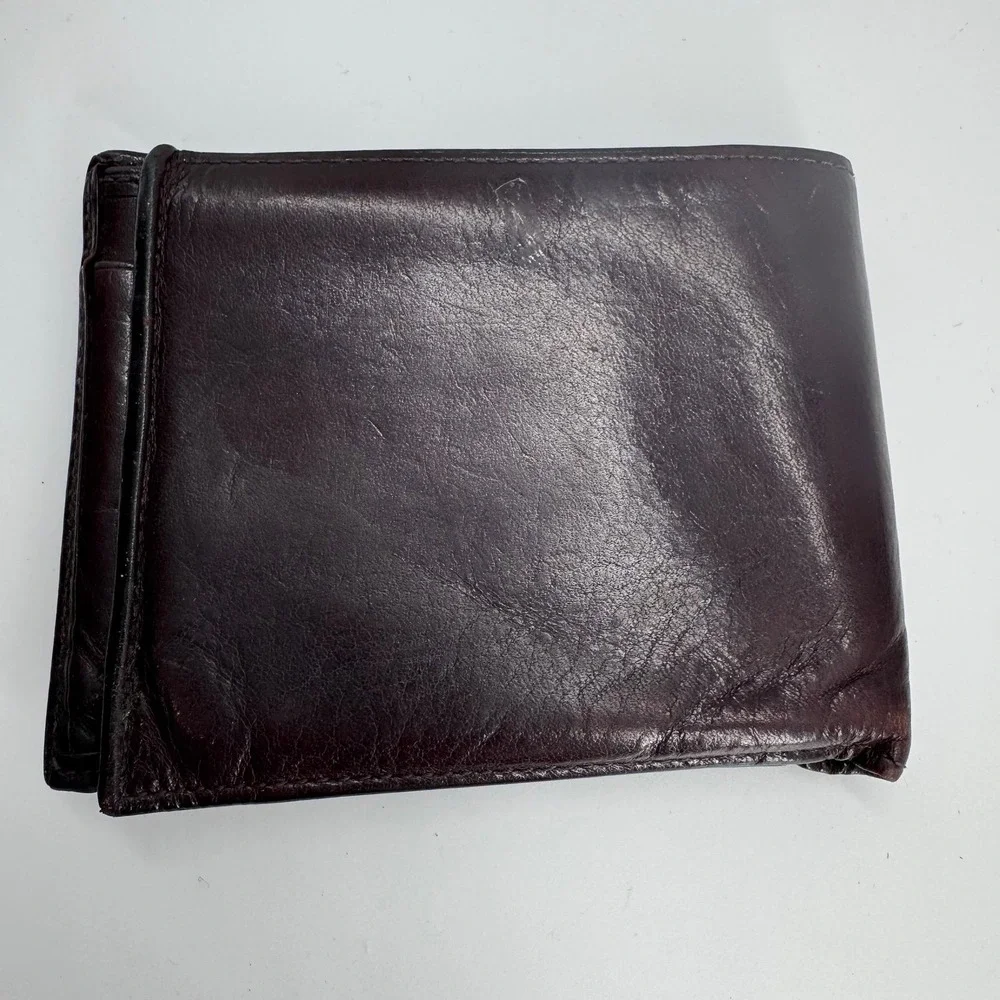 Tumi Men's Leather Bifold Wallet - Dark Brown